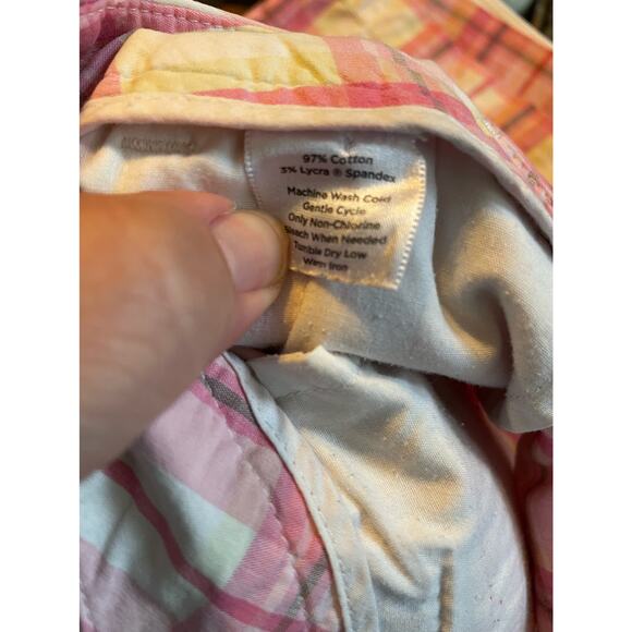 Talbots Womens Pink white and yellow plaid bermuda, Sz 14P - Picture 10 of 11
